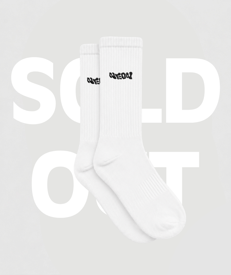 Chaussettes Signature Noire logo Neon brodé streetwear