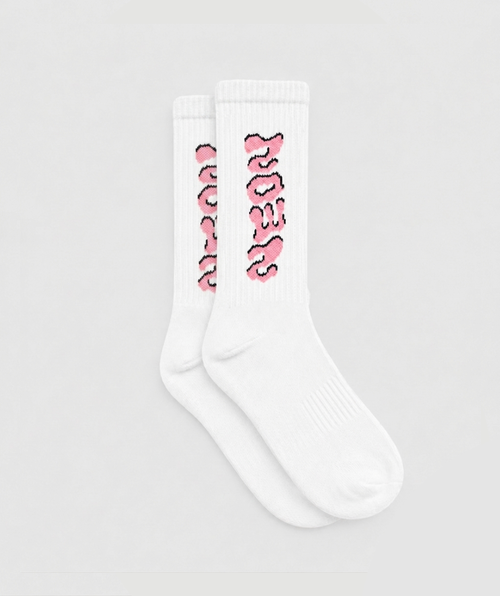 Chaussettes Signature Rose logo Neon brodé streetwear