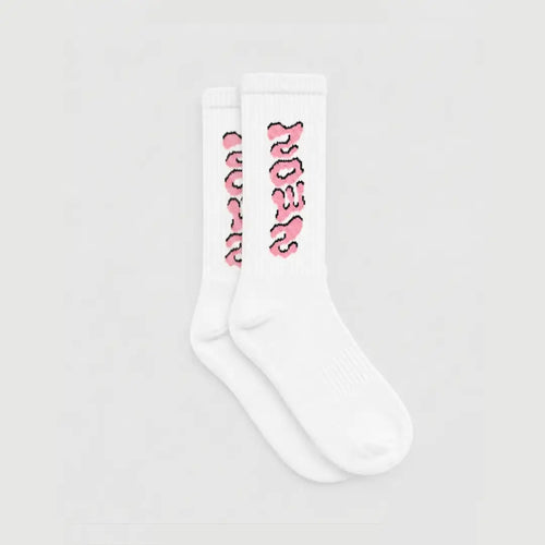 Chaussettes Signature Rose Neon logo brodé streetwear